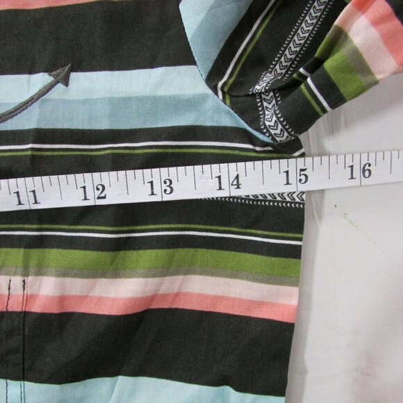 Cruel Girl's Medium Long Sleeve Stripe Print Snap Western Shirt - Multi - Picture 2 of 4